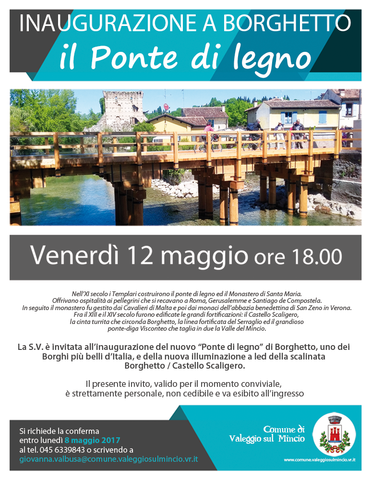 Il 12 maggio l’Amministrazione comunale inaugurerà il nuovo Ponte di legno di Borghetto