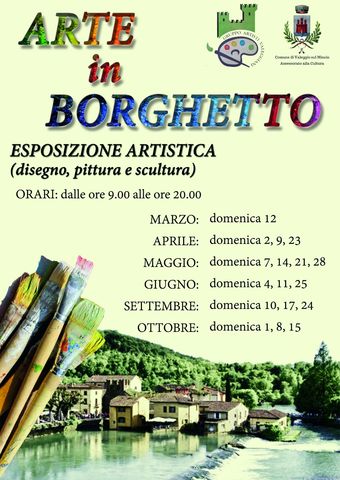 Disegni, dipinti e sculture nelle strade di Borghetto nelle domeniche della bella stagione