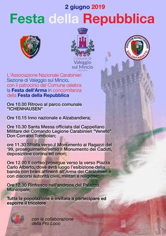 2 giugno: Festa della Repubblica e Festa dell'Arma dei Carabinieri